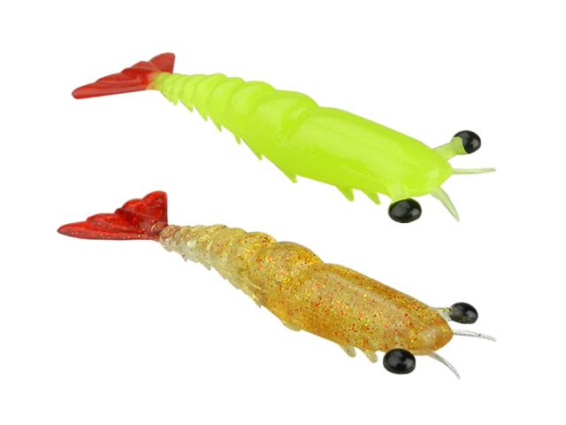 Camarão Mare Articulado Flexível Rabo Vermelho Nano - 5cm 3UN