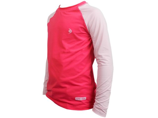Camiseta Infantil Fishing Co ML Bicolor Ref. 1230 - Pink + Rosa Chiclete UFP50+