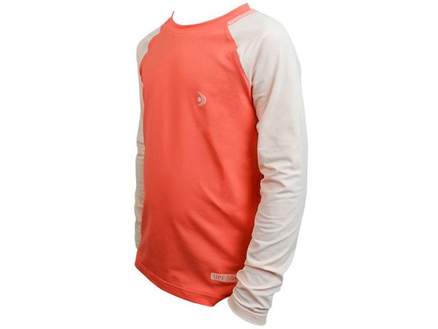 Camiseta Infantil Fishing Co ML Bicolor Ref. 1230 - Rosa Geranjum + Tule UFP50+