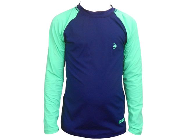 Camiseta Infantil Fishing Co ML Bicolor Ref. 1230 - Marinho +Drop UFP50+