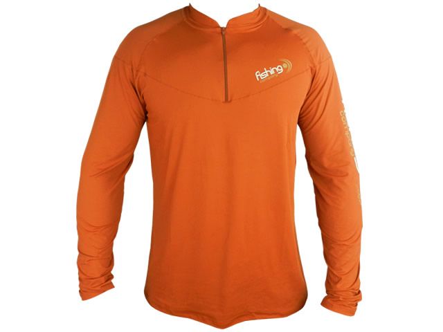 Camiseta Masculina Fishing Co Ziper Ref. 1082 - Ferrugem UPF50+