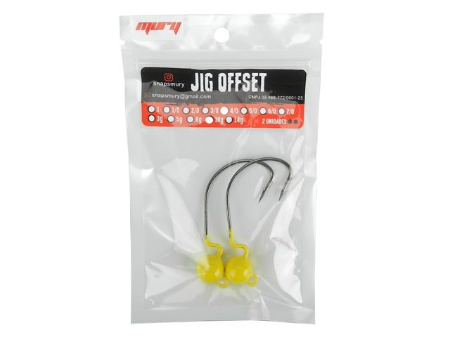 Anzol Jig Head Offset Mury 2UN - Amarelo