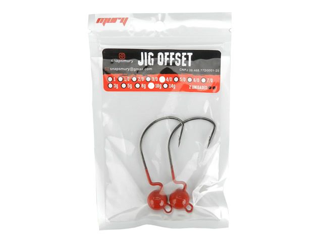 Anzol Jig Head Offset Mury 2UN - Vermelho