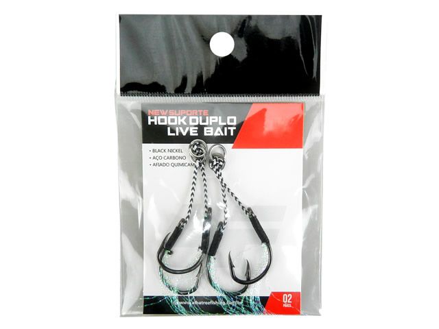 Suporte Hook Duplo Live Bait C/ Penacho Albatroz - 2 Un