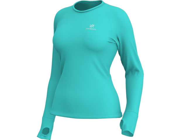 Camiseta Feminina Slim em Poliamida Mar Negro 49272 - Azul Bebê