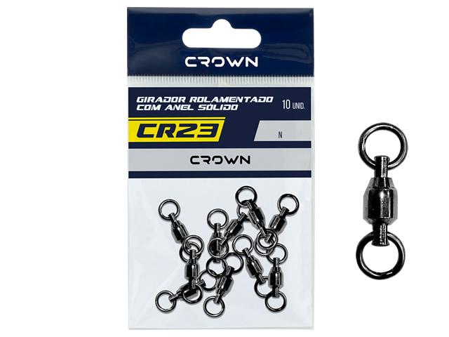 Girador Rolamentado Crown CR23 Black Nickel com Anel Sólido