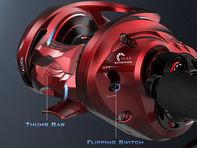 Carretilha KastKing MegaJaws Elite - Red