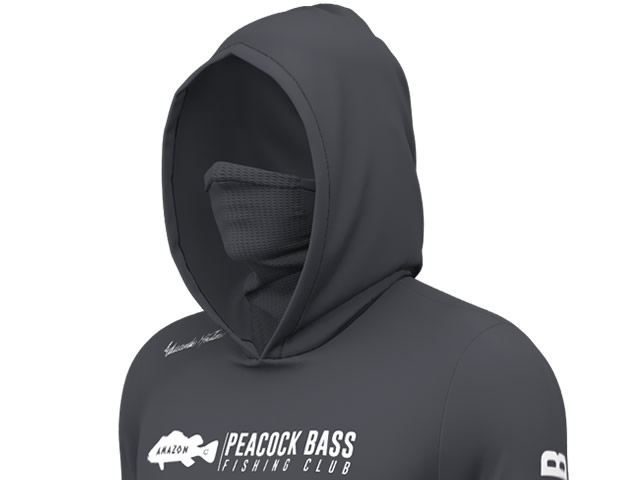 Camiseta Poliamida X Protection 360 Mar Negro Peacock Bass - Chumbo