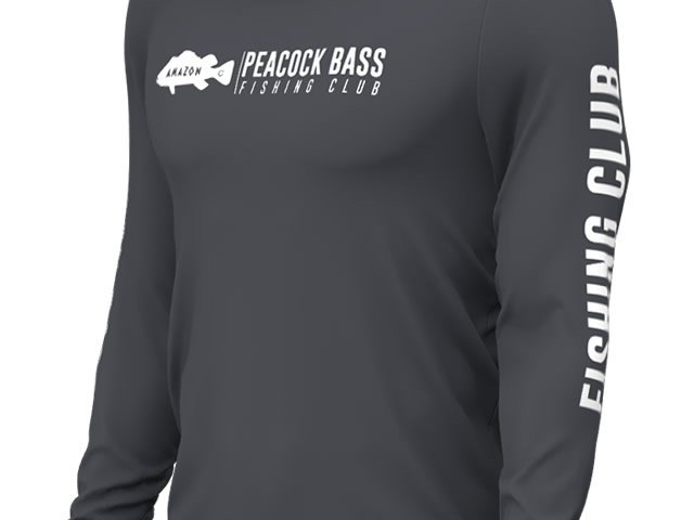 Camiseta Poliamida X Protection 360 Mar Negro Peacock Bass - Chumbo