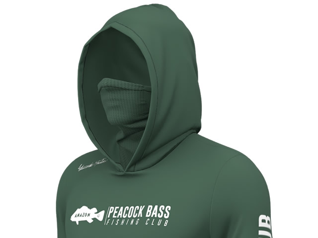 Camiseta Poliamida X Protection 360 Mar Negro Peacock Bass - Verde Musgo