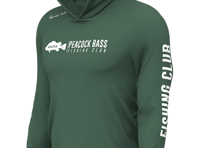 Camiseta Poliamida X Protection 360 Mar Negro Peacock Bass - Verde Musgo