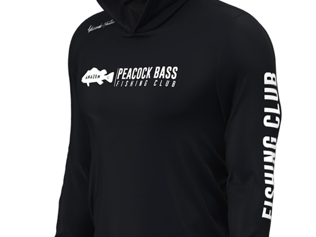 Camiseta Poliamida X Protection 360 Mar Negro Peacock Bass - Preto