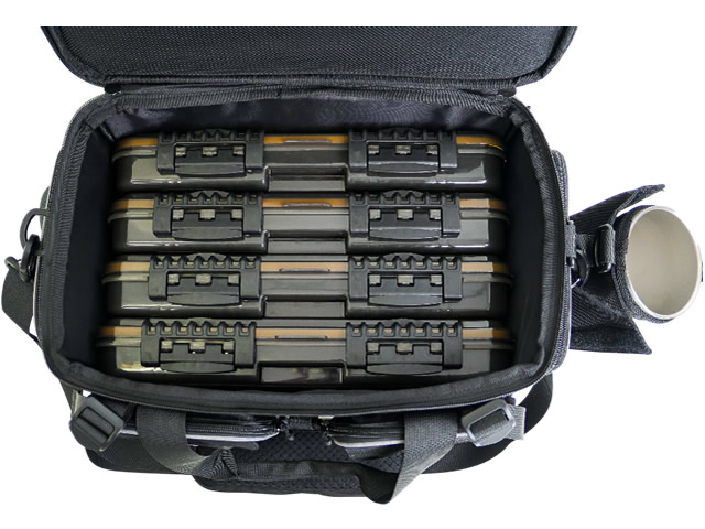 Bolsa Mar Negro Anglers com 4 Estojos