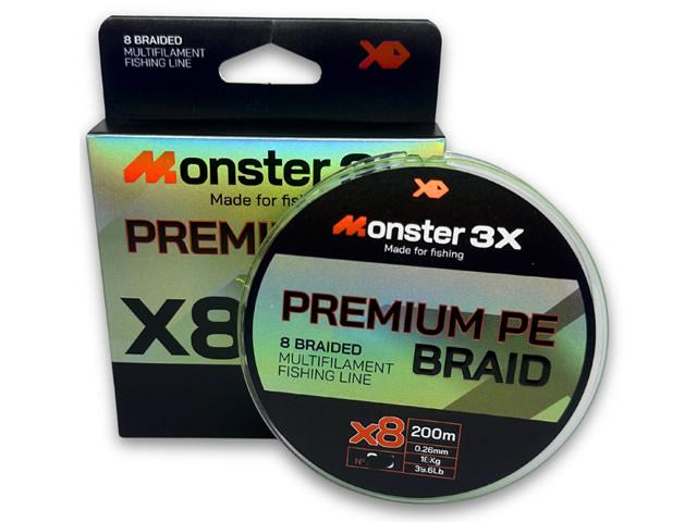LInha Multifilamento Monster M3X Premium PE Braid X8 - 200m