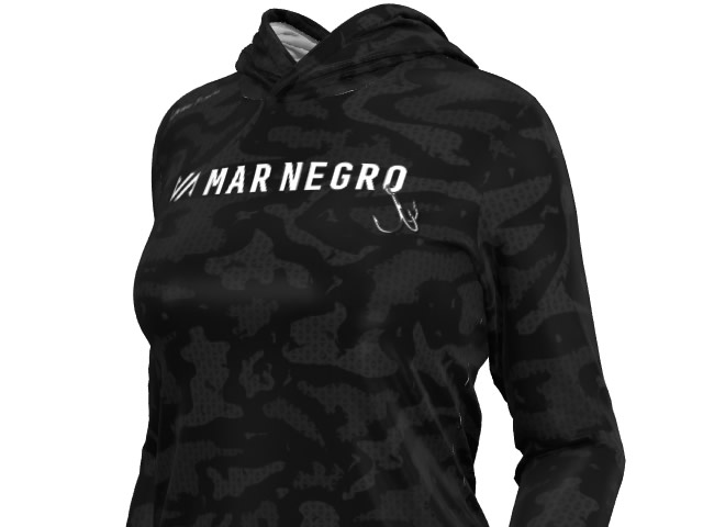 Camiseta Feminina Mar Negro 49428 Sublimada Camo Black - Lorena Mourão