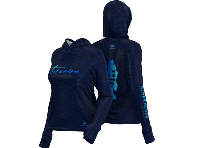 Camiseta Feminina Mar Negro 49428 Sublimada Tucuna Blue - Lorena Mourão