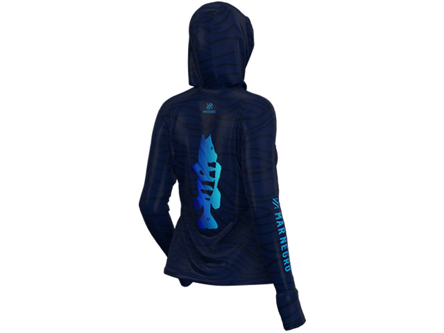 Camiseta Feminina Mar Negro 49428 Sublimada Tucuna Blue - Lorena Mourão