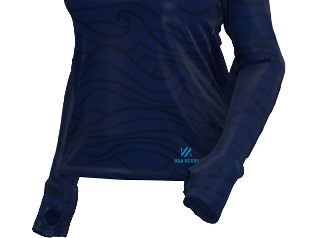 Camiseta Feminina Mar Negro 49428 Sublimada Tucuna Blue - Lorena Mourão