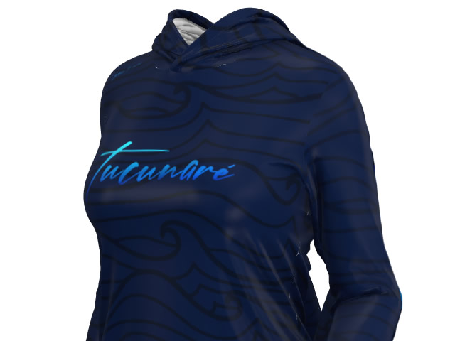 Camiseta Feminina Mar Negro 49428 Sublimada Tucuna Blue - Lorena Mourão