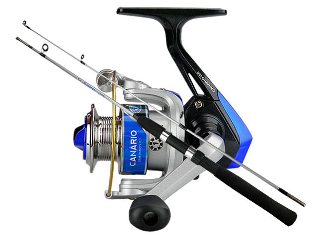 Kit Molinete Albatroz Canário 100 Azul +Vara Albatroz Kara 1502 8-16lb 5`0 (1,50m) - Molinete