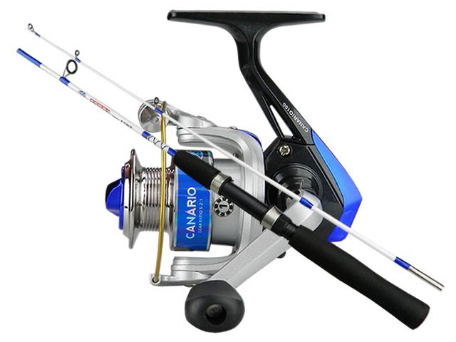 Kit Molinete Albatroz Canário 100 Azul + Vara Albatroz Sammy 1502 04-12lb (1,50m) - Molinete