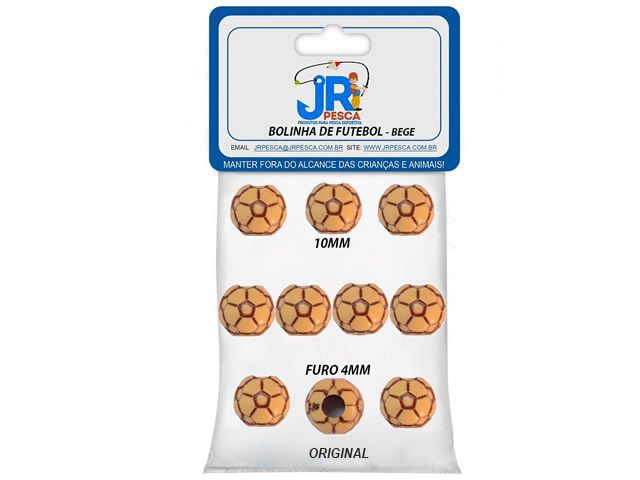 Miçanga Bolinha de Futebol Jr Pesca Bege - 522