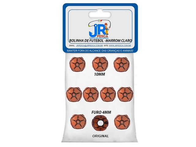Miçanga Bolinha de Futebol Jr Pesca Marrom Claro - 524