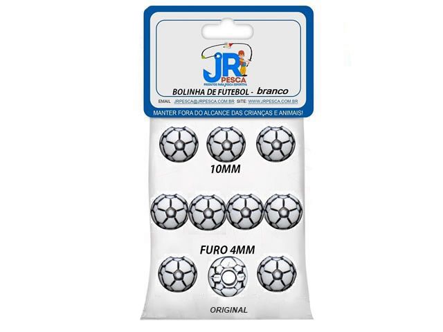 Miçanga Bolinha de Futebol Jr Pesca Branco - 529
