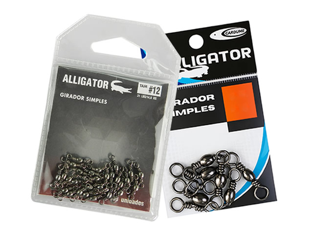 Girador Simples Alligator Cardume - Black Niquel