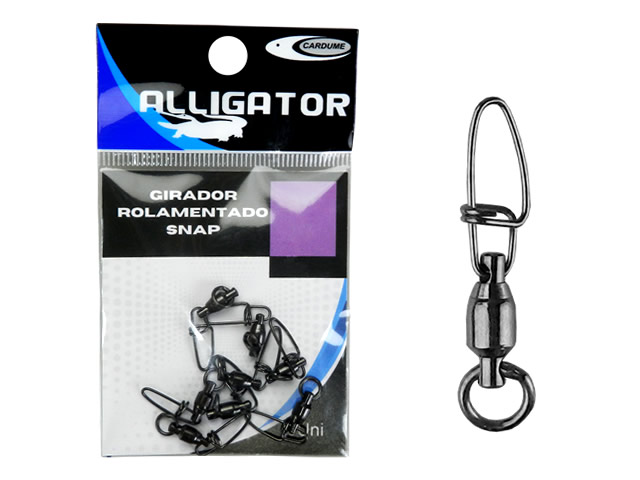 Snap com Girador Rolamento Alligator Cardume - Black Niquel