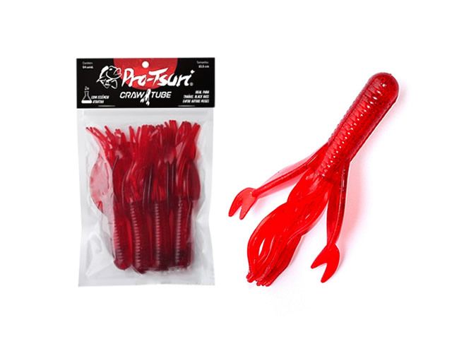 Isca Pro-Tsuri Soft Bait Craw Tube C/4 Unidades