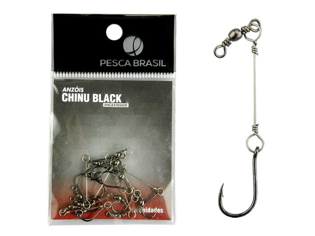 Anzol Chinu Black Encastoado Alligator Pesca Brasil