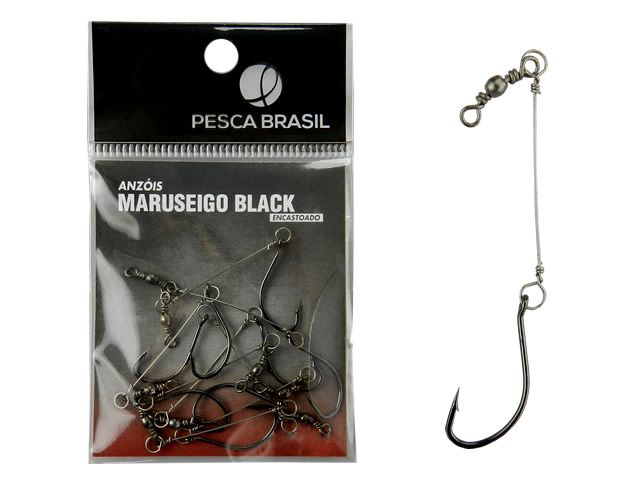Anzol Maruseigo Black Encastoado Alligator Pesca Brasil