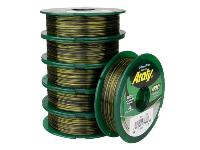 Linha Araty Army Bicolor Preto e Verde 0,35MM 18,1LB 100M