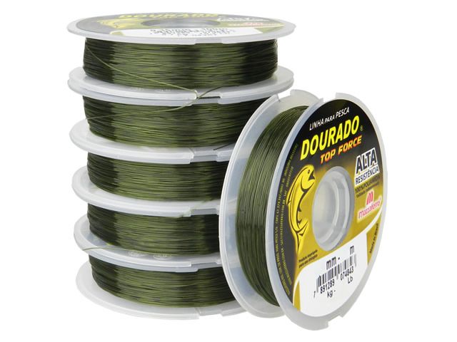 Linha Araty Dourado Top Force Verde Oliva 0,45MM 30,2LB 100M