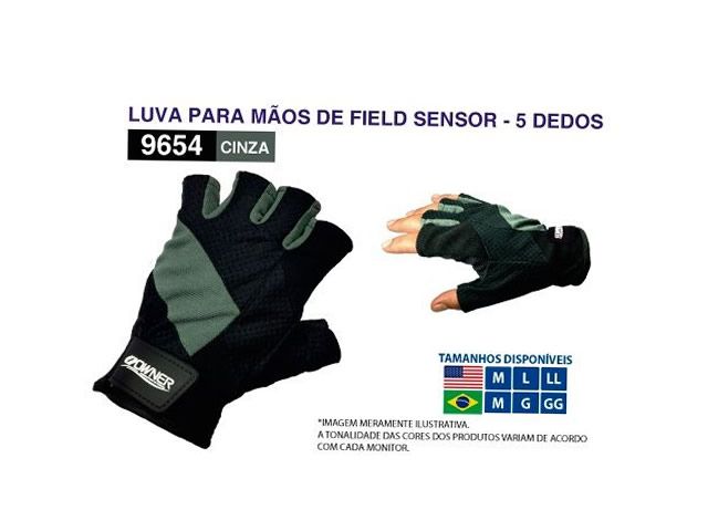 Luvas Owner para Mãos de Fild Sensor 9654 5Dedos - Cinza