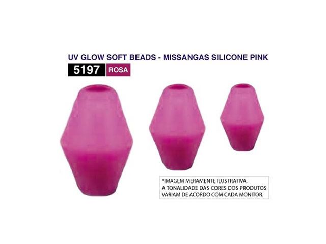 Uv Glow Soft Beads - Miçangas de Silicone Owner - 5197 - Size 3 - Pink