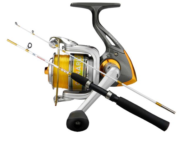 Kit Molinete Albatroz Canário 30 Yellow C/ Linha + Vara Albatroz Sammy 1502 04-12lb Dourado