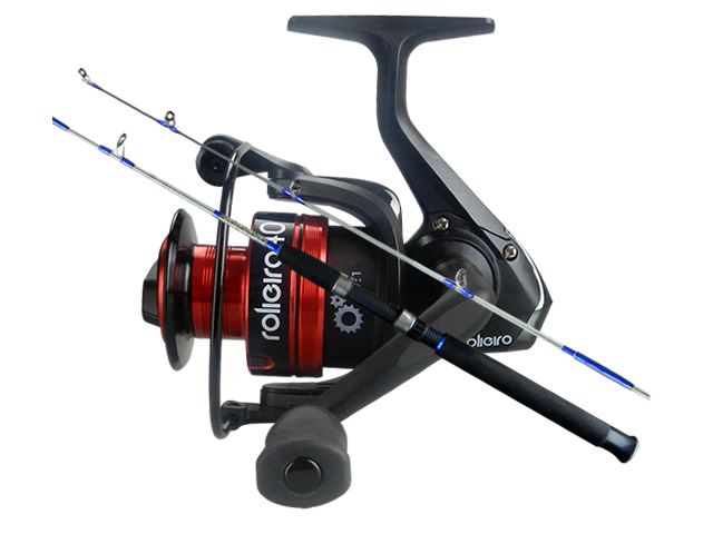 Kit Molinete Albatroz New Rolieiro 40 (Verm) + Vara Albatroz Bicuda 1502 10-20Lb -