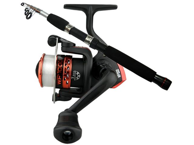 Kit Molinete Albatroz WP1000 Red C/ Linha + Vara Telescópica C/ Passadores - Tilápia II 1805