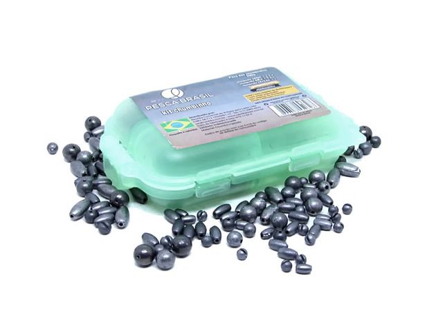 Kit Chumbinho para Pesca da Pesca Brasil C/ 3 modelos de chumbo