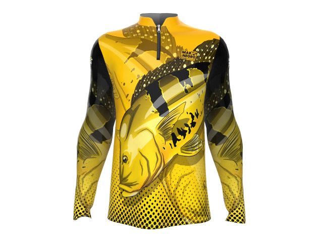 Camiseta Mar Negro 30116 Tucunaré Amarelo FPS 50+