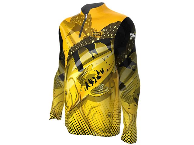 Camiseta Mar Negro 30116 Tucunaré Amarelo FPS 50+
