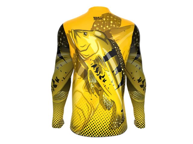 Camiseta Mar Negro 30116 Tucunaré Amarelo FPS 50+