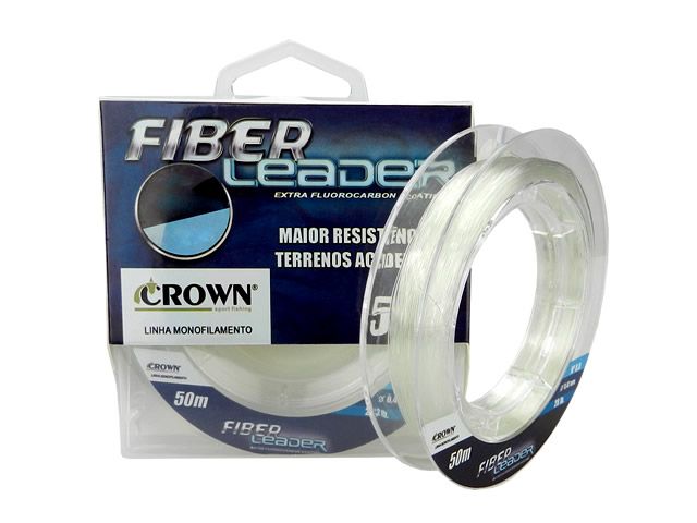 Linha Fluorocarbon Crown Fiber Leader 35Lb 0,52mm 50m