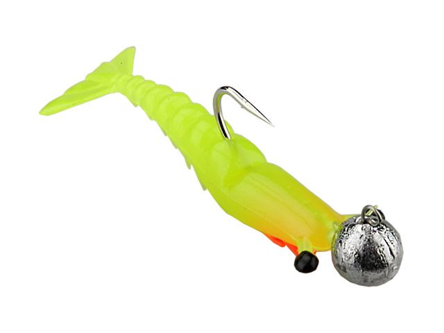 Isca Soft Camarão Maré Mega Ovado M com Jig Head - 9cm 21gr