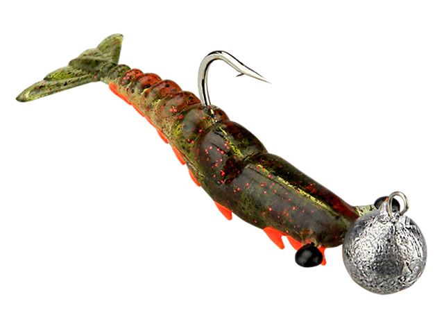 Isca Soft Camarão Maré Ninja P com Jig Head - 7cm 11gr