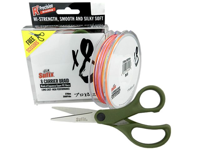 Linha Multi Sufix X8 0,235mm 44Lb 270m - Multicolor + Tesoura Grátis