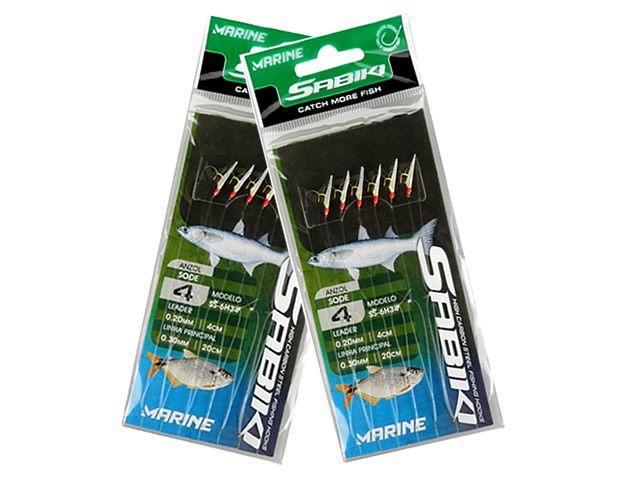 Sabiki SS-6H34 - Anzol Sode Gold e Isca