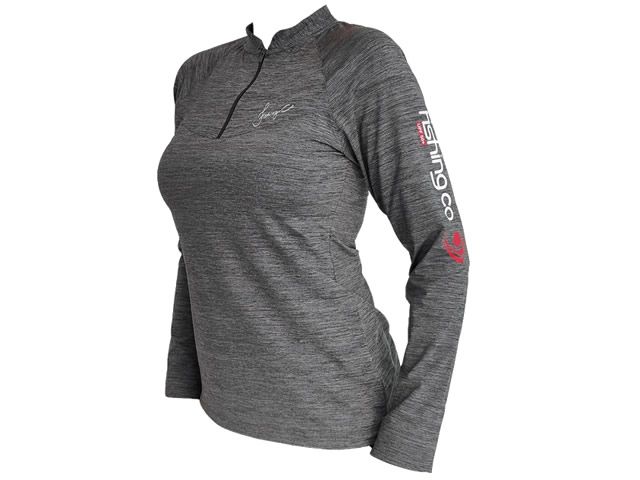 Camiseta Feminina Fishing Co Ziper Ref. 1088 - Mescla